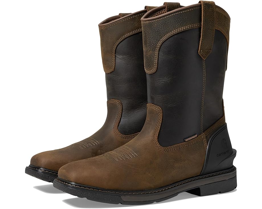 Ботинки Carhartt Montana Waterproof 11 Steel Square Toe Wellington, цвет Brown Oil Leather/Dark Green Leather Shaft