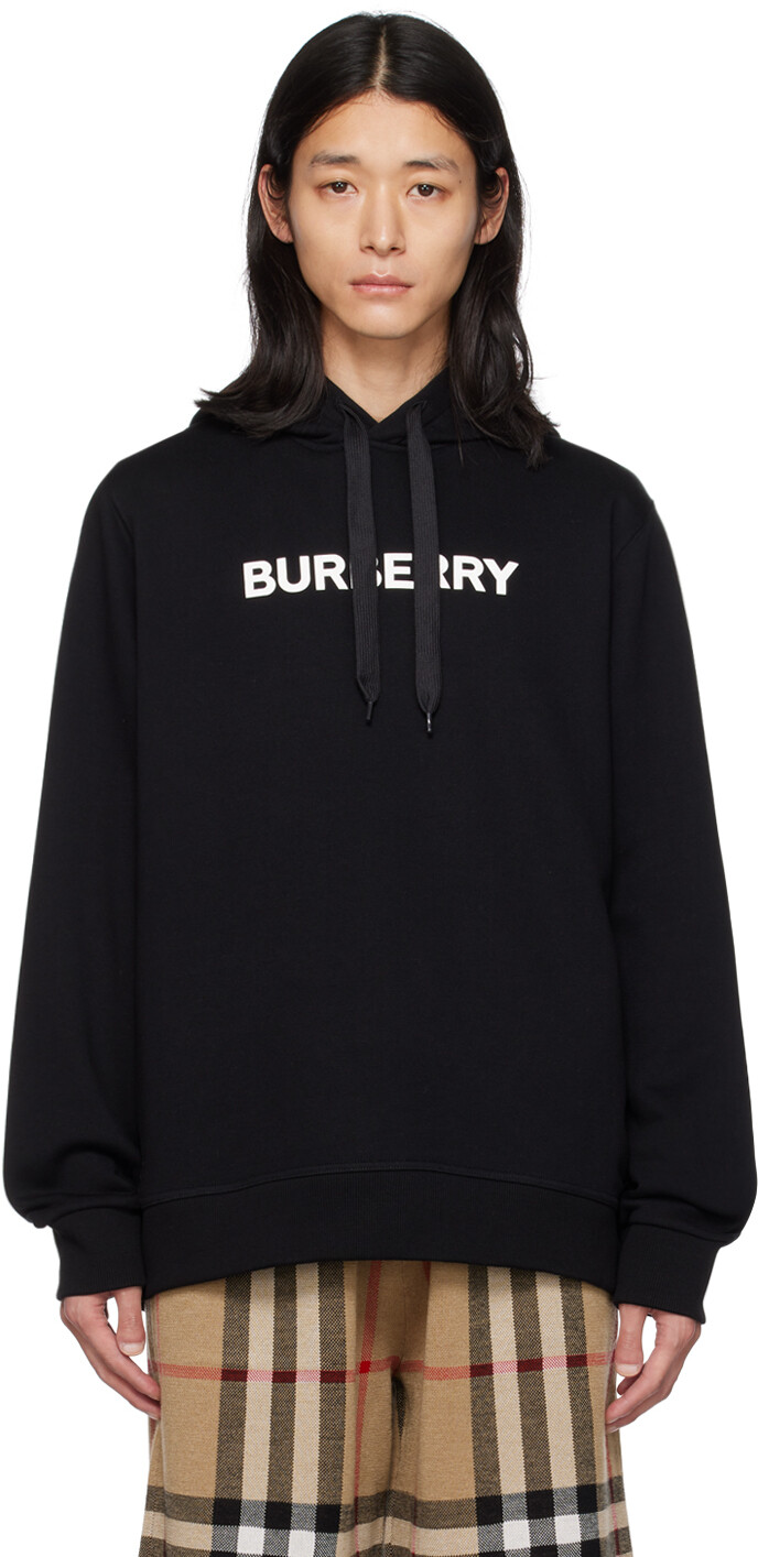 

Burberry Черный худи с принтом
