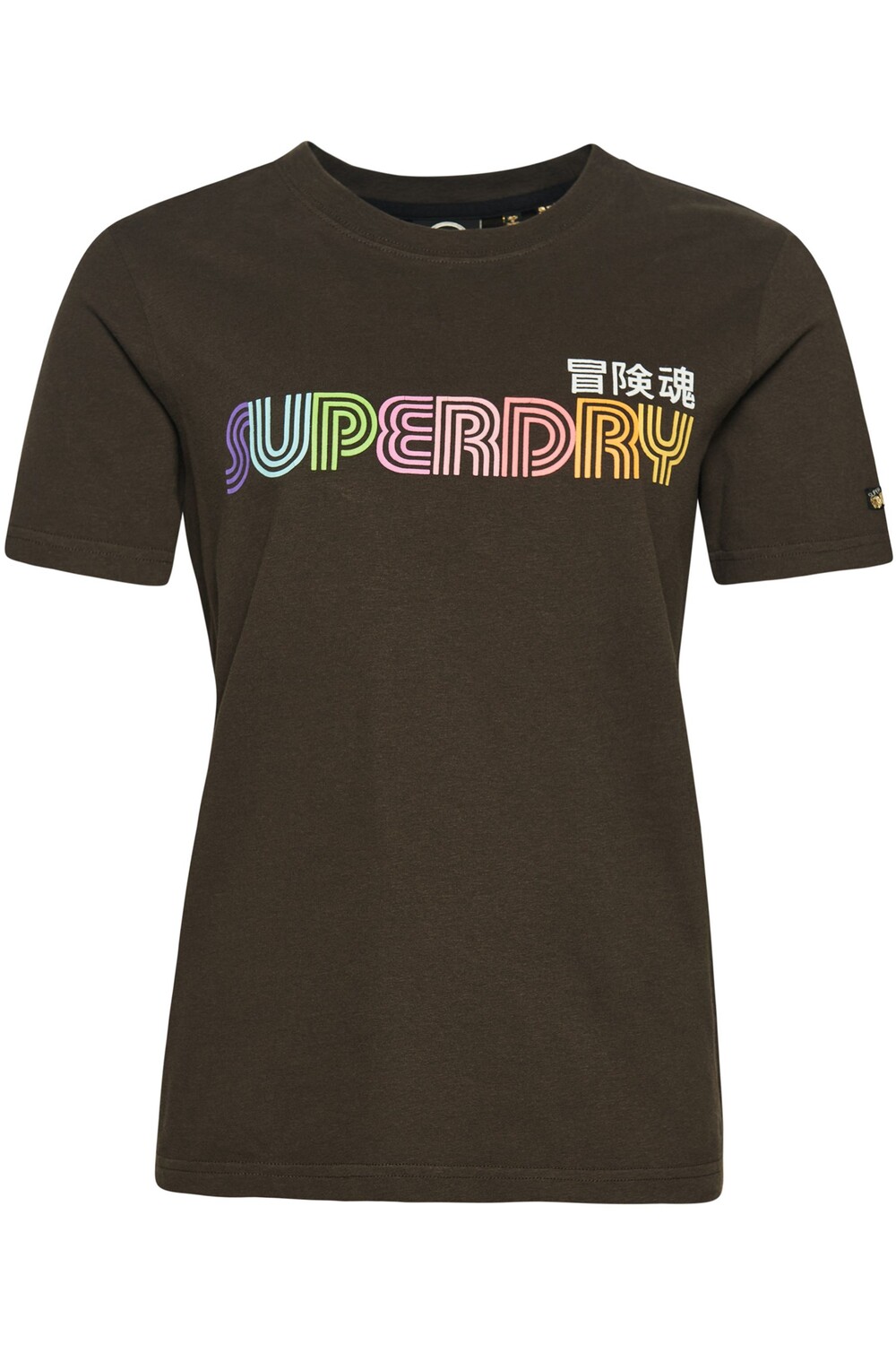

Черная винтажная футболка в стиле ретро с радужным мотивом Superdry, черный