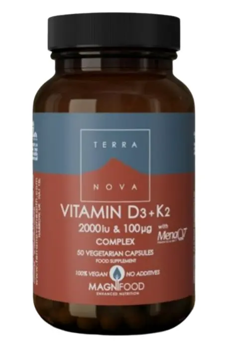 

Terranova Witaminy D3 + K2 2000 IU + 100 MCG Kompleks витамин D3+K2, 50 шт.