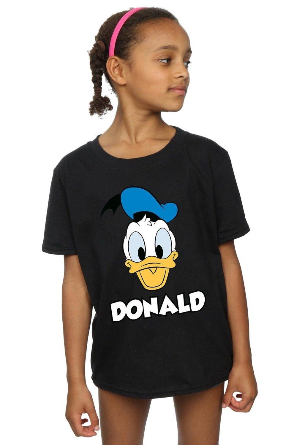Хлопковая футболка с изображением Дональда Дака Disney, черный картина из страз с изображением дональда дака диснея вышивка картина с животными украшение для дома рождественские подарки для детей