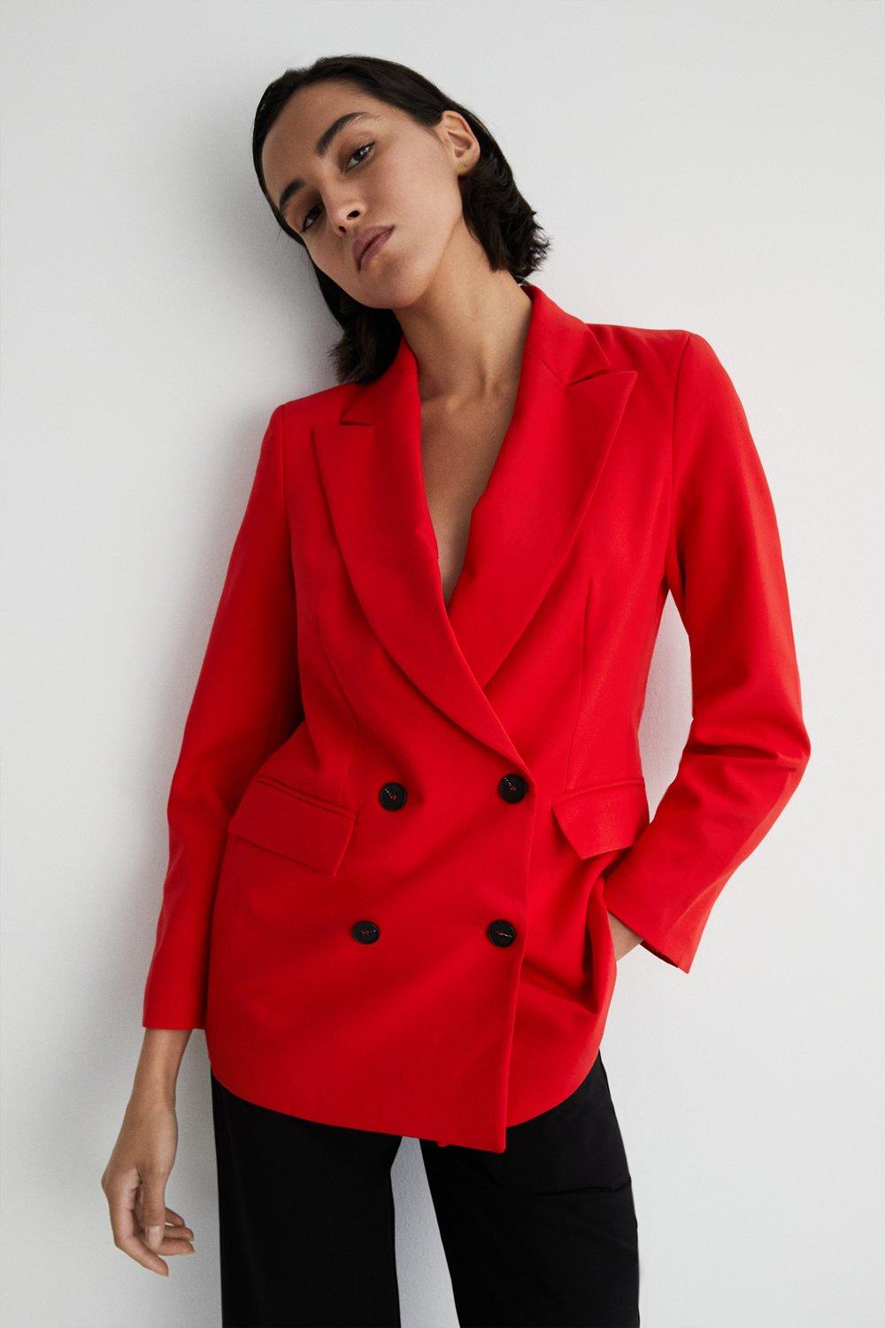 Двубортный пиджак Warehouse, красный двубортный пиджак cyril tanya taylor цвет chalk