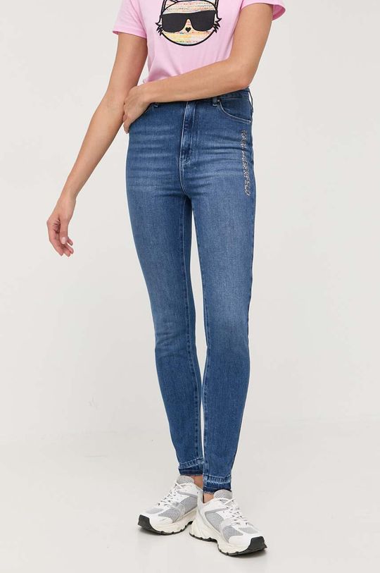 Джинсы Karl Lagerfeld, синий джинсы скинни blend прилегающий силуэт средняя посадка размер 52 182 голубой