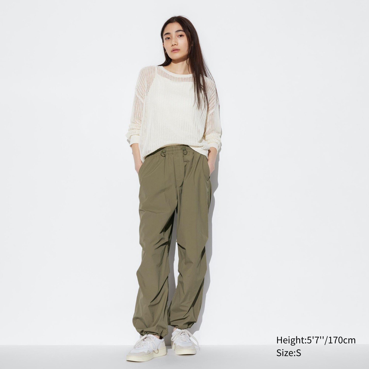 

Брюки-парашюты с уф-защитой UNIQLO, оливковый
