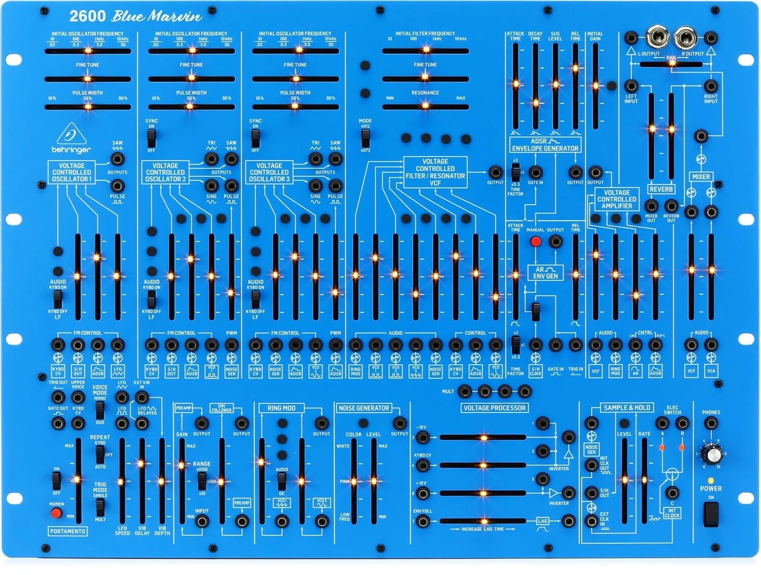 

Аналоговый полумодульный синтезатор Behringer 2600 Blue ограниченной серии