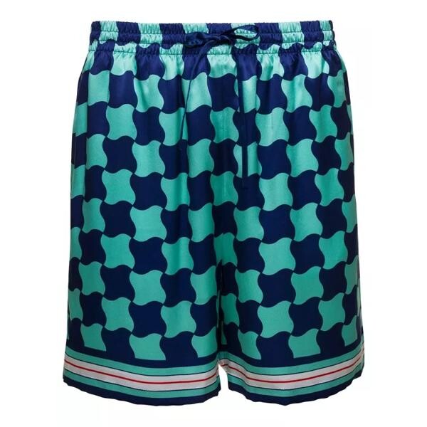 

Шорты blue shorts with drawstring and graphic print in s Casablanca, мультиколор