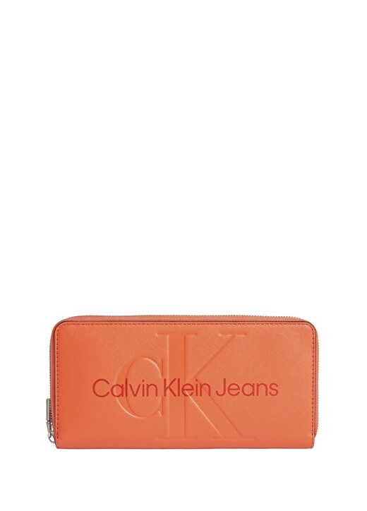 

Красный женский кошелек на молнии Calvin Klein