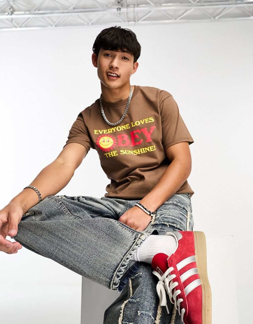 

Коричневая футболка Obey All Sunshine, Коричневый