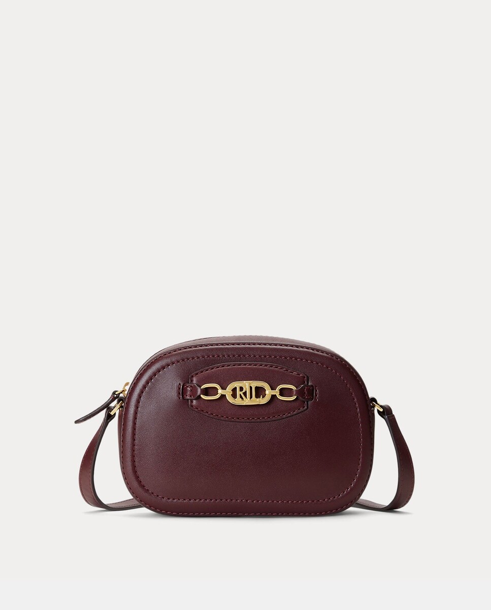 

Сумка через плечо Mini Jordynn из темно-бордовой кожи с золотой аппликацией Lauren Ralph Lauren, гранатовый
