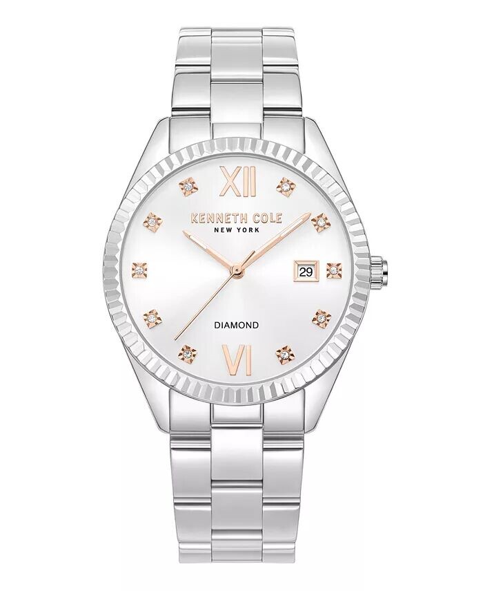 

Женские кварцевые часы из нержавеющей стали серебристого цвета, 36 мм Kenneth Cole New York, серый