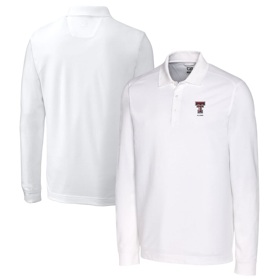 

Поло с длинным рукавом Cutter & Buck Texas Tech Red Raiders, белый