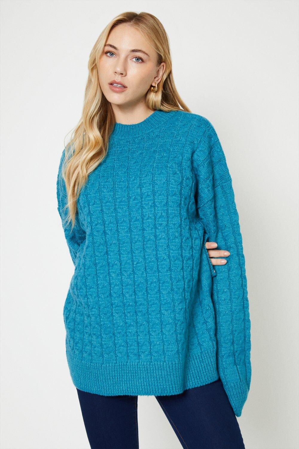 

Длинный джемпер с высокой строчкой Dorothy Perkins, зеленый