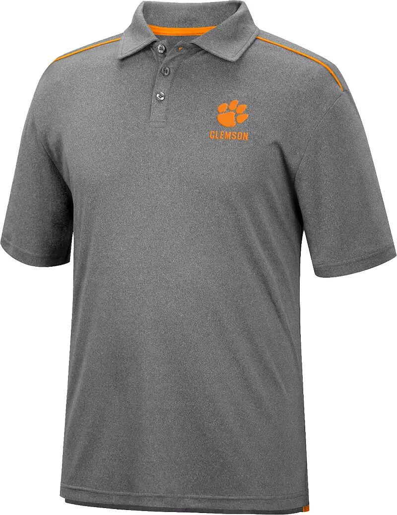 Colosseum Мужская серая футболка-поло Clemson Tigers мужская оранжевая футболка поло clemson tigers marshall colosseum