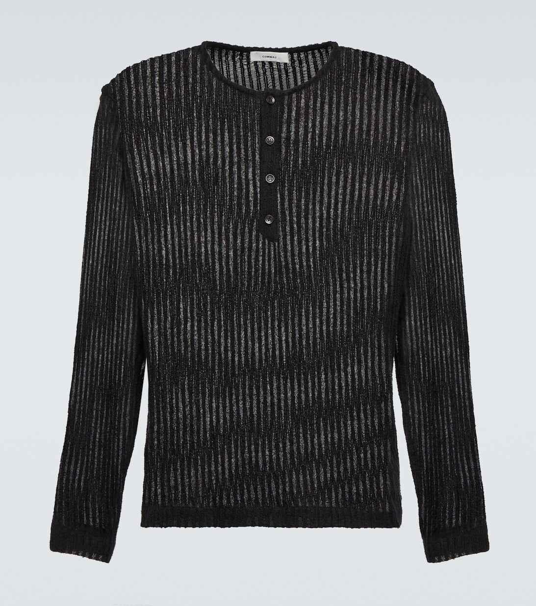 

Топ Henley из смеси льна Commas, черный
