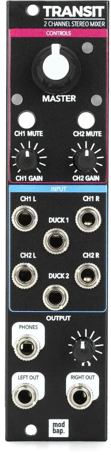 

Модульный 2-канальный стереомикшер Modbap Transit Eurorack Module