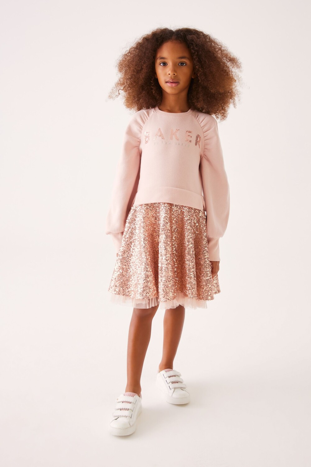 

Розовое платье с пайетками Baker By Ted Baker, розовый