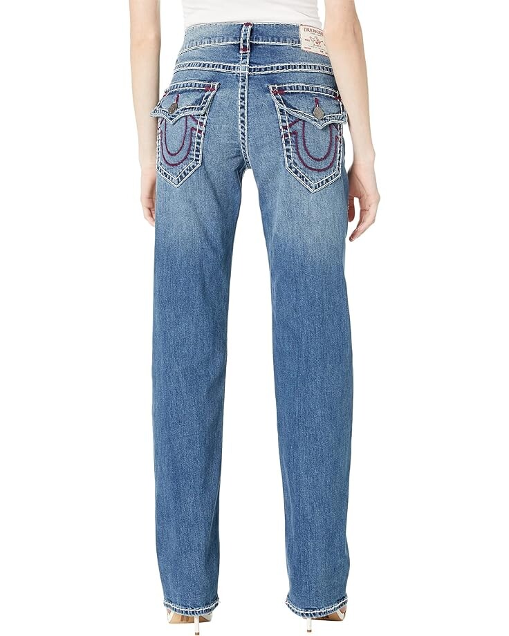 

Джинсы True Religion Ricky Relaxed Straight Flap Super T in Medium Wash, цвет Medium Wash