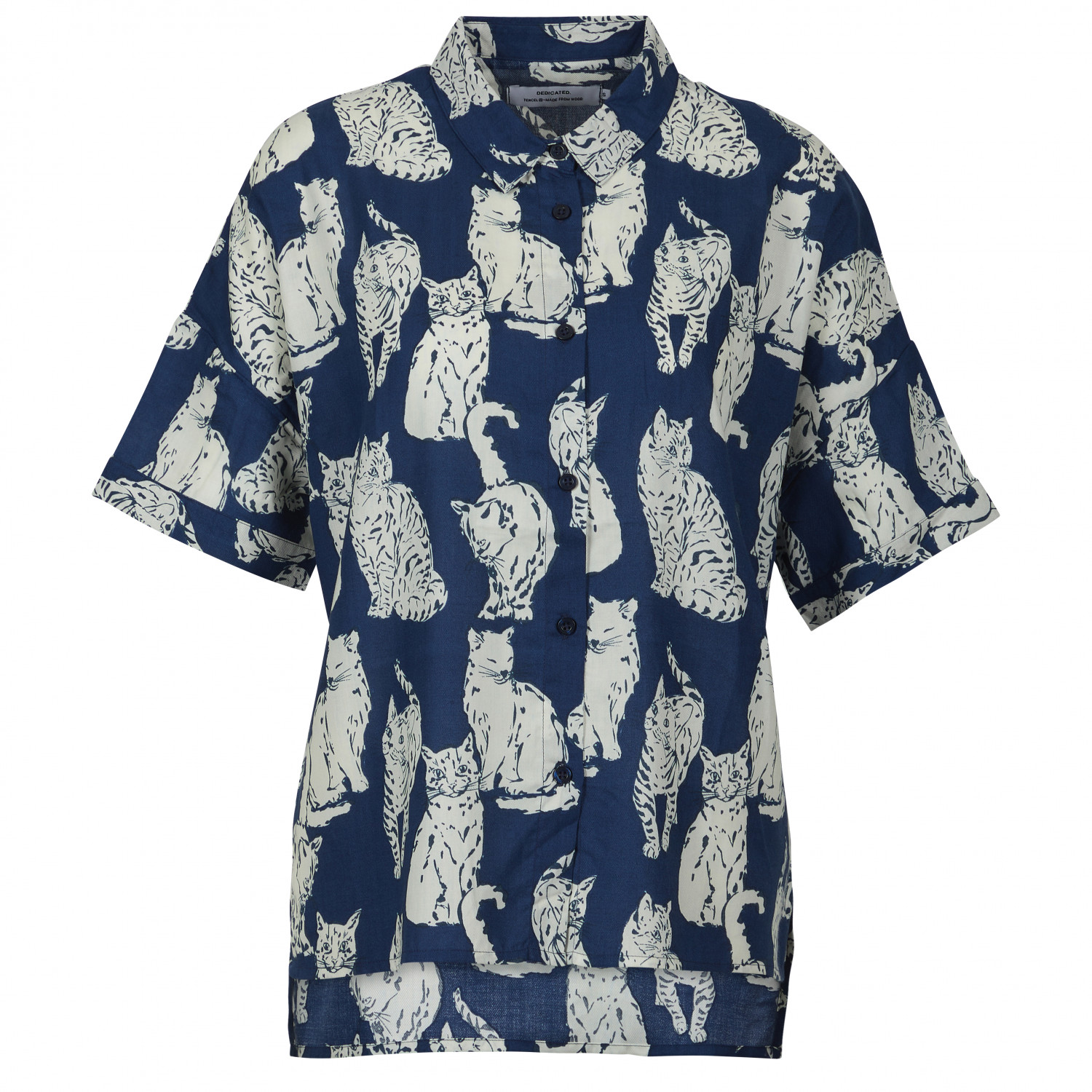 цена Блузка Dedicated Women's Shirt Nibe, цвет Cats Blue