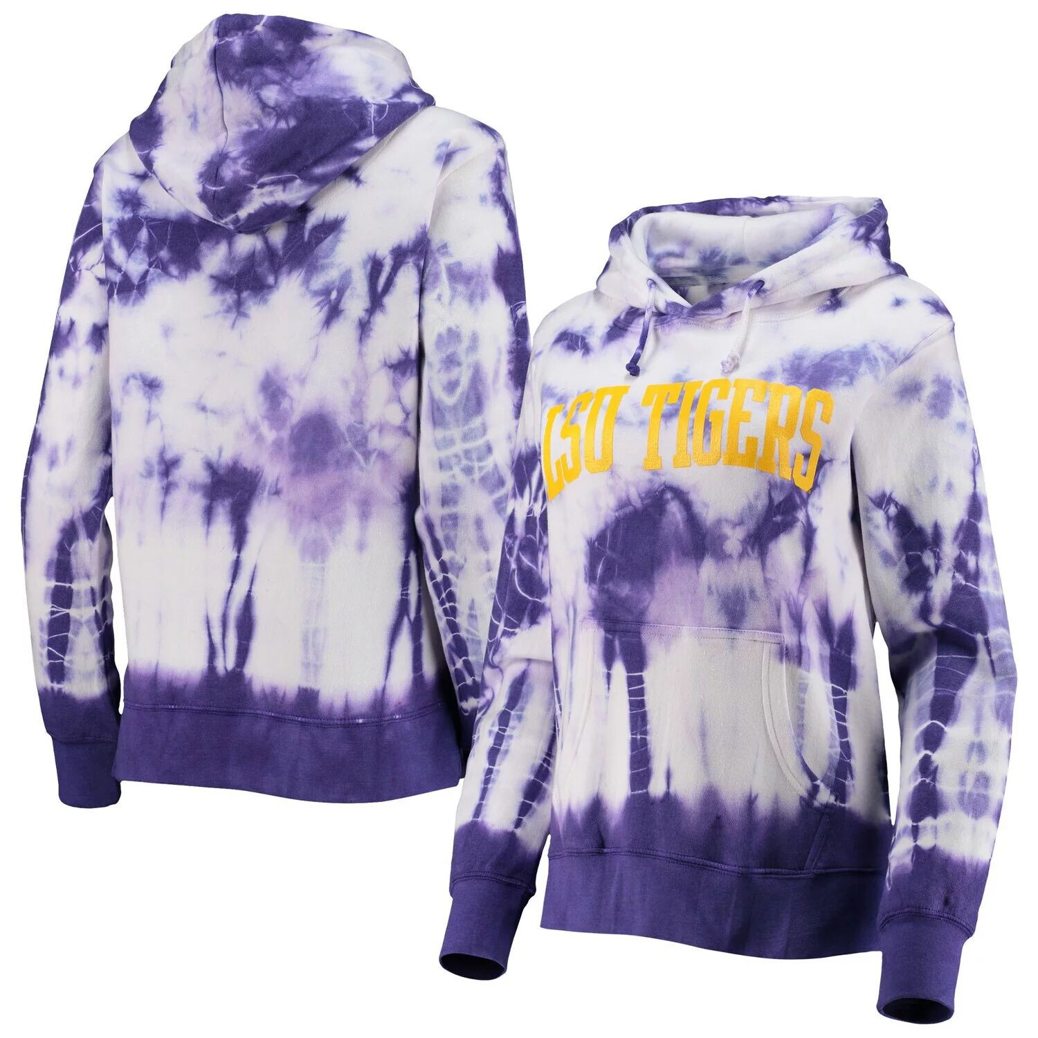 

Женский пуловер с капюшоном фиолетового цвета LSU Tigers Campus Tie-Dye для прессбокса
