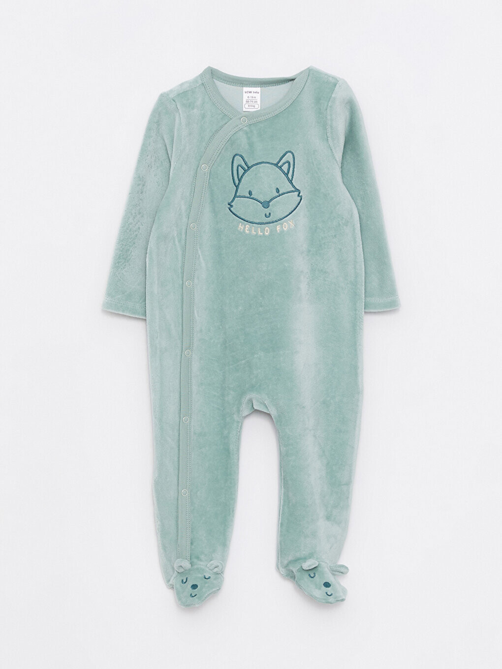 

Бархатный комбинезон для маленьких мальчиков с круглым вырезом и длинными рукавами и вышивкой LCW baby