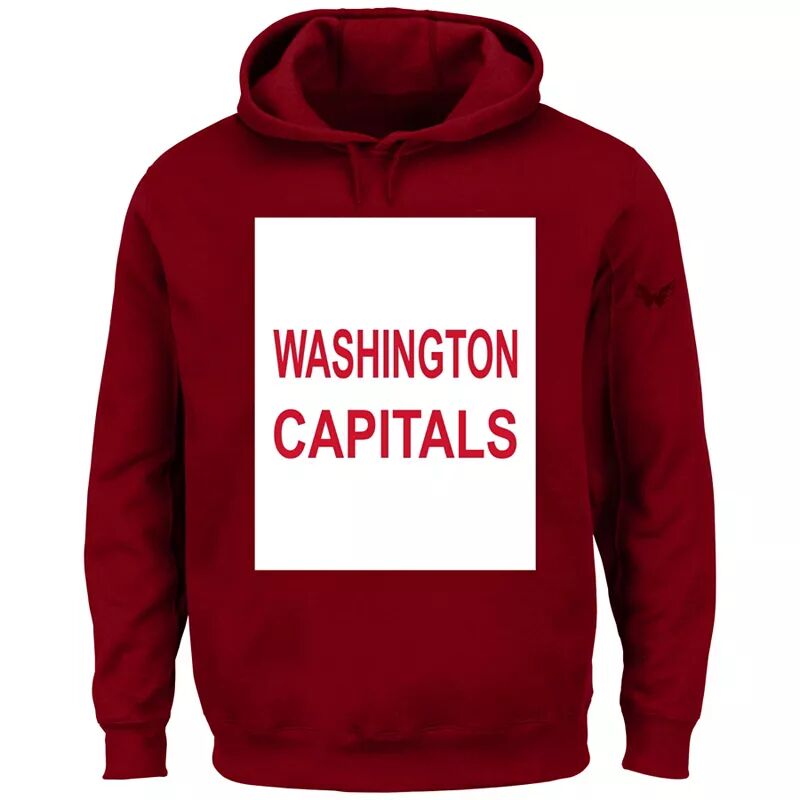 Однотонный красный пуловер с капюшоном NHL Big & Tall Washington Capitals Square