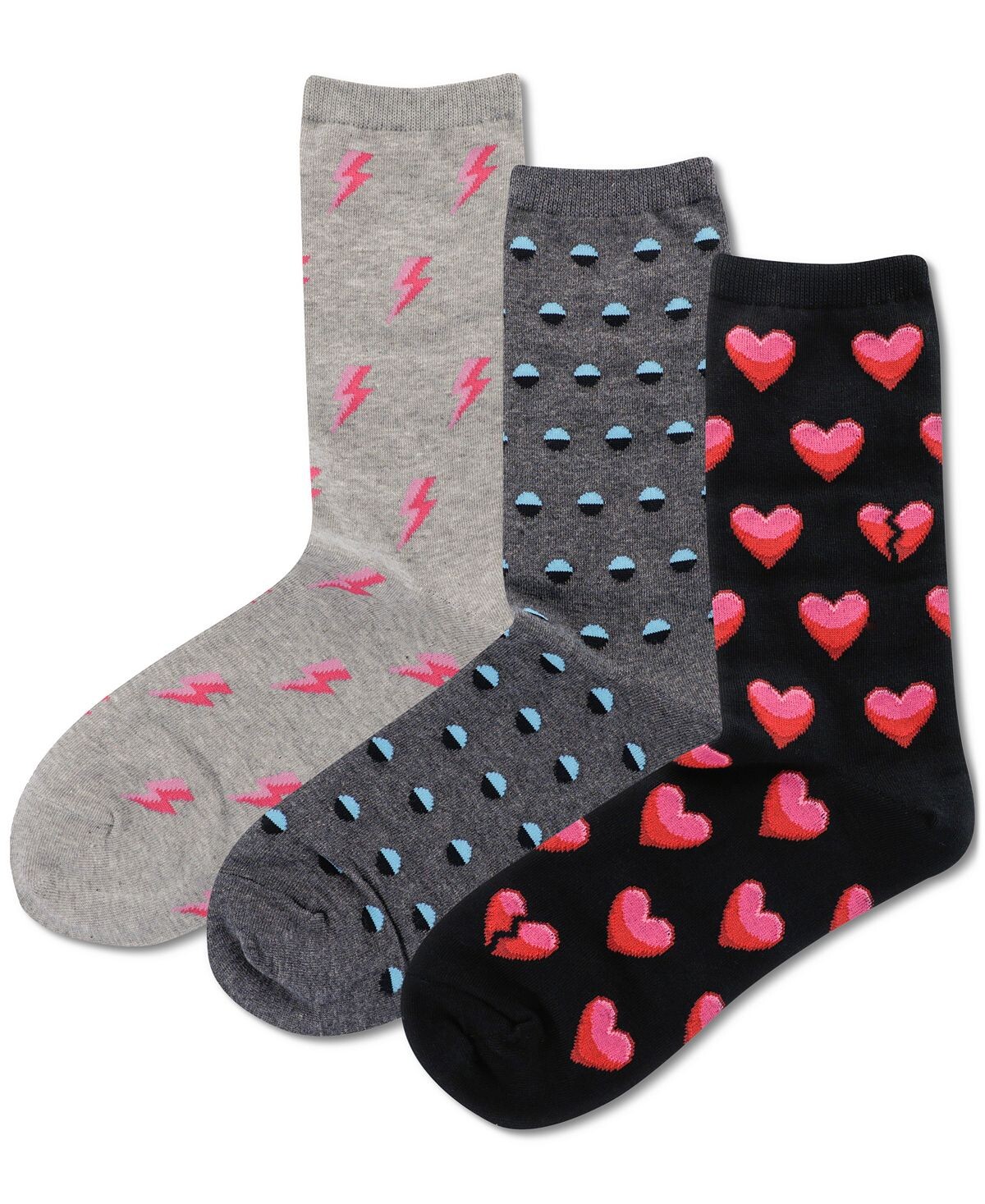 

Женские 3 шт. Носки с принтом Emoji Heart Hot Sox