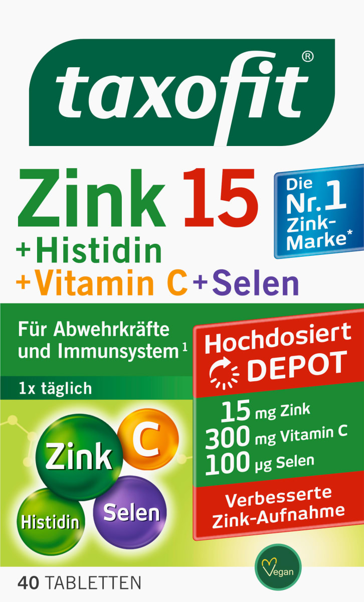 Цинк+гистидин+витамин С.+селен таблетки 40 штук по 31,2 г taxofit