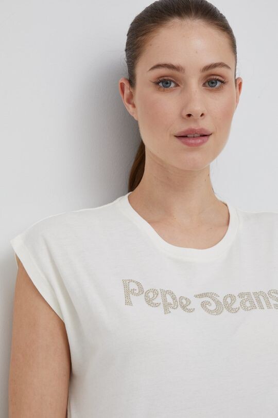 

Хлопковая футболка Pepe Jeans, бежевый