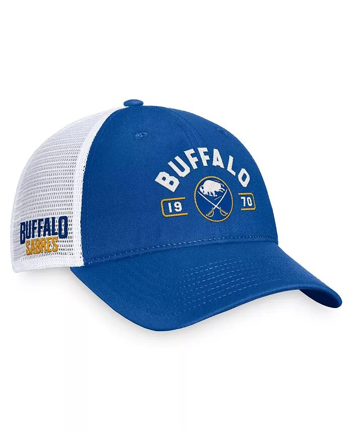 

Мужская регулируемая шляпа королевского/белого цвета Buffalo Sabres Free Kick Trucker Fanatics, синий