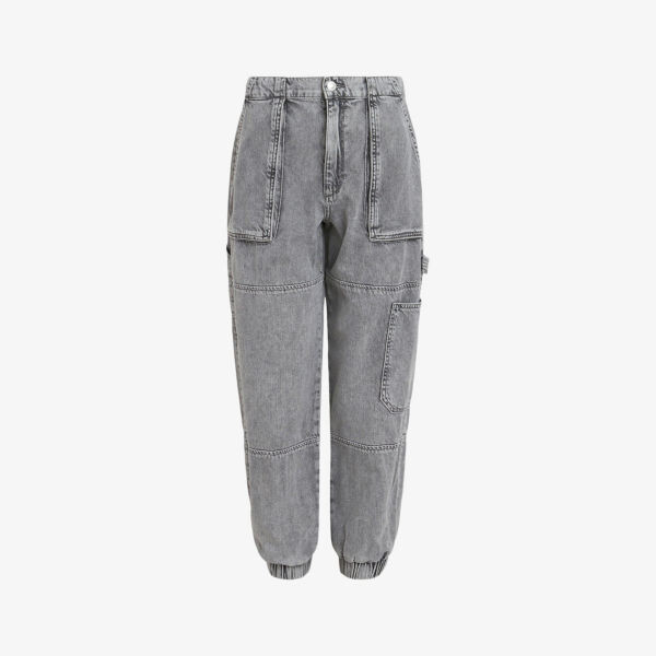 

Прямые джинсы mila с высокой посадкой и вставками Allsaints, серый