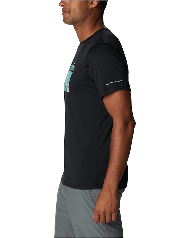Рубашка Columbia Zero Rules Graphic S/S Shirt, цвет Black/Fractal Peaks Graphic
