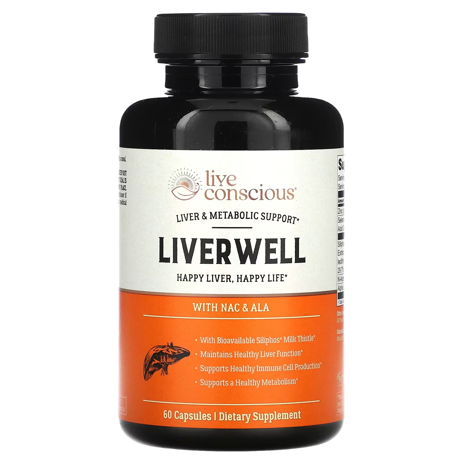 Live Conscious LiverWell с NAC и ALA, 60 капсул doctorwell doctorwell комплекс для печени liver support