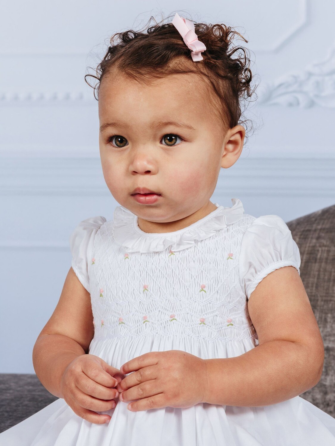 

Платье с присборенными рукавами Trotters Willow Kids Rose, белое, Белый