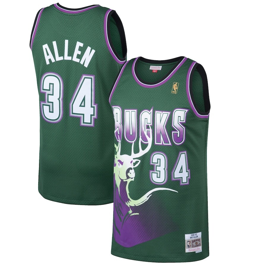 

Джерси Mitchell & Ness Milwaukee Bucks, зеленый