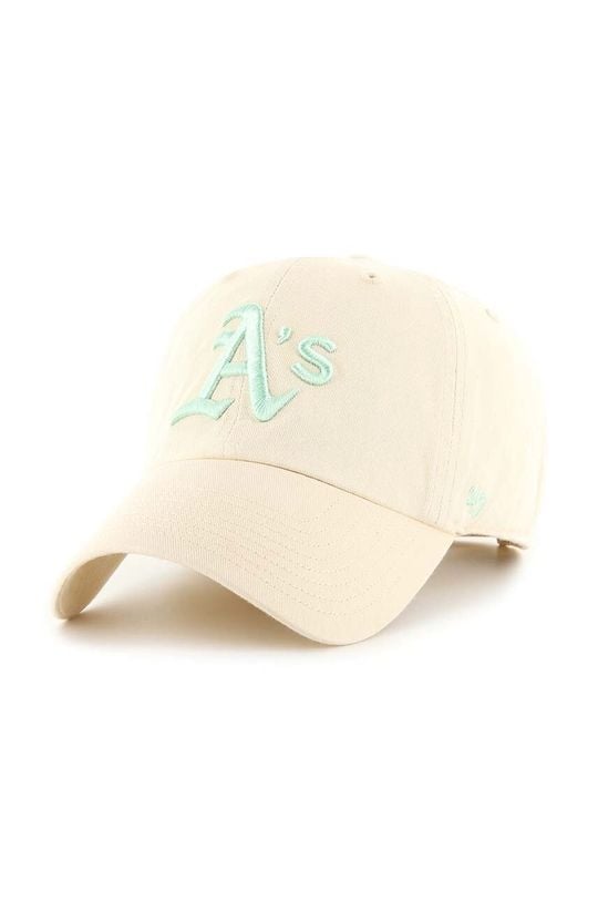 

Полушерстяная шапка Oakland Athletics 47 brand, бежевый