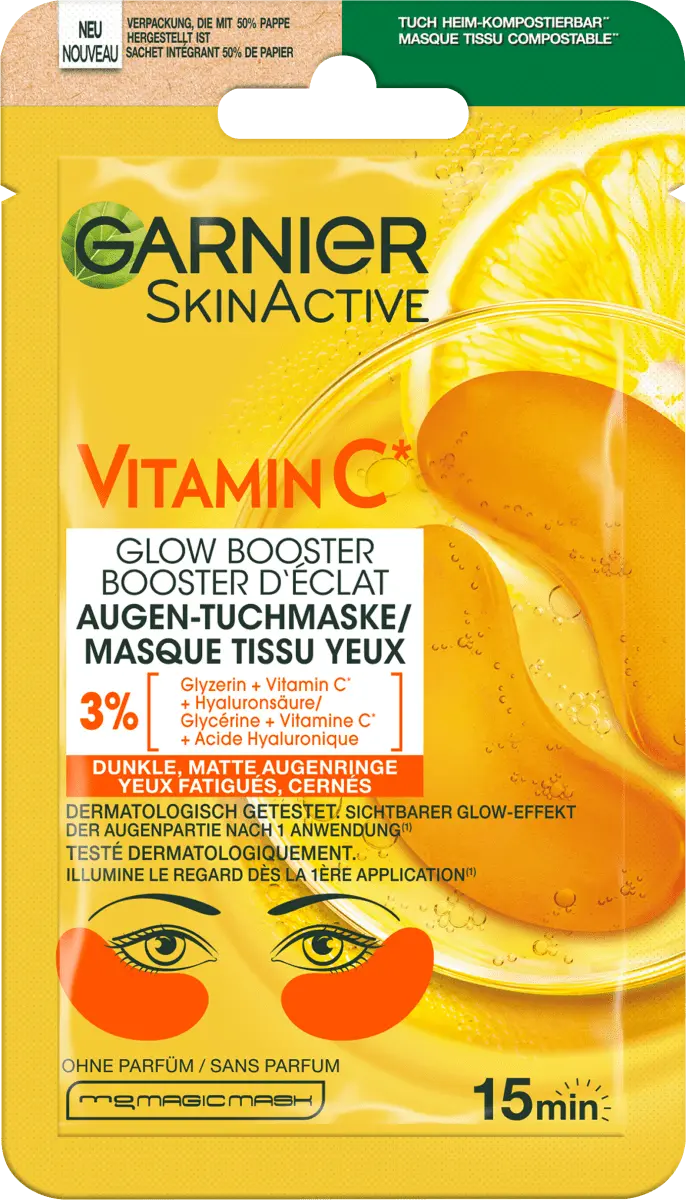 

Накладки на глаза с витамином C Glow Booster (1 пара) 2 шт. Garnier