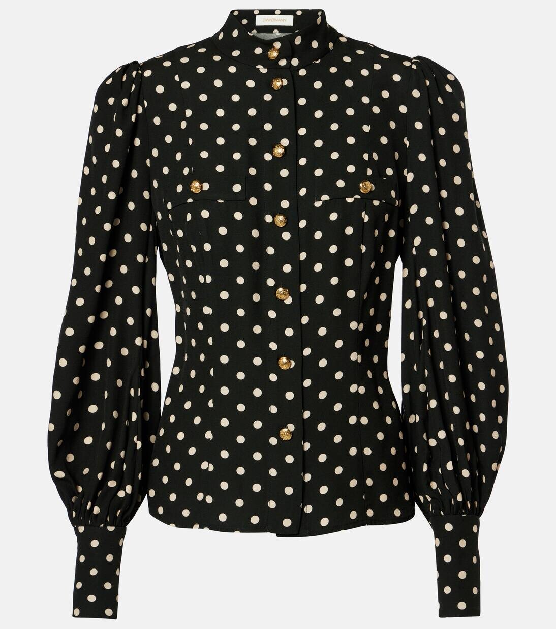 

Удобная блузка в горошек Zimmermann, цвет black/cream dot