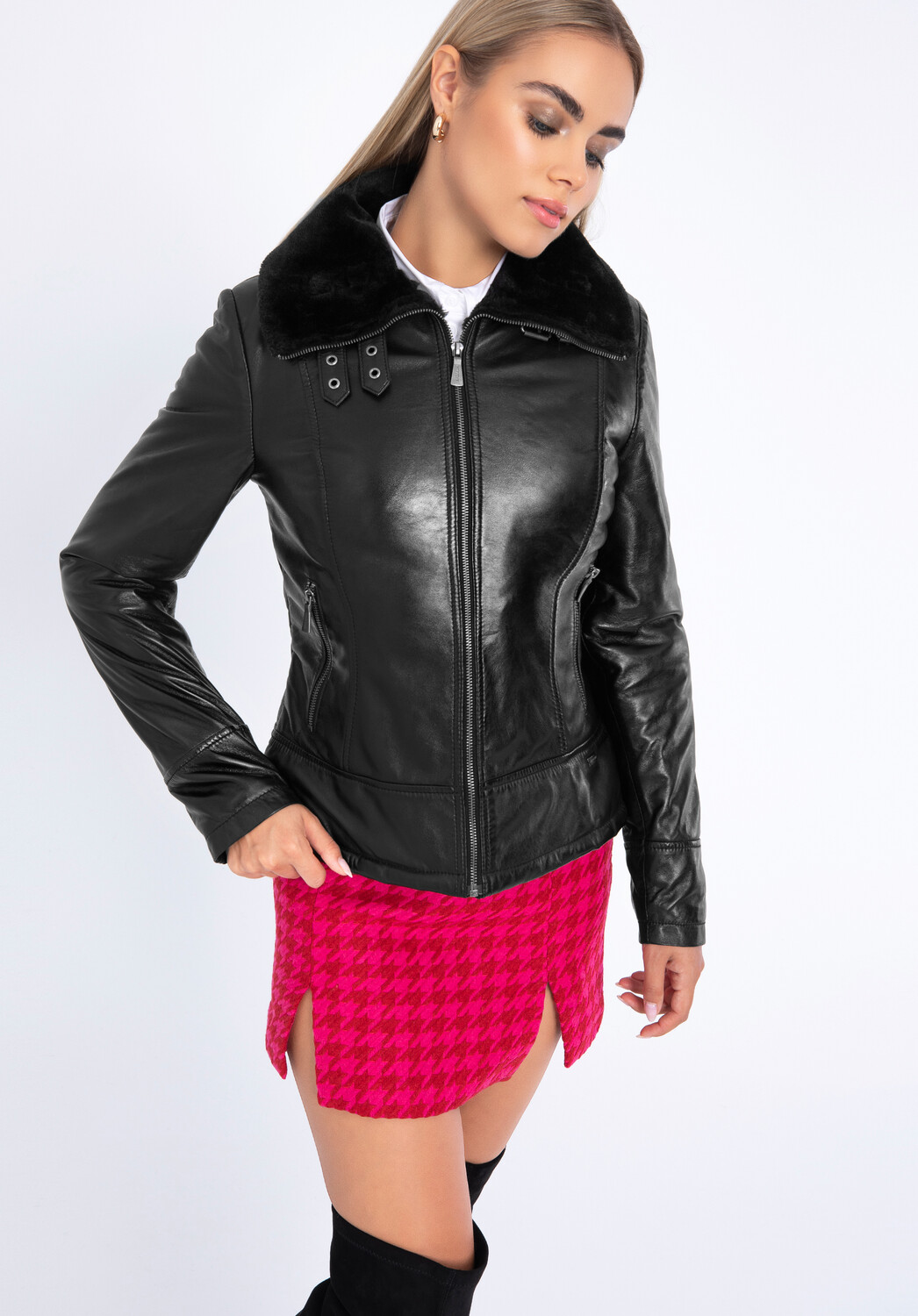 

Кожаная куртка Wittchen Natural leather jacket, черный
