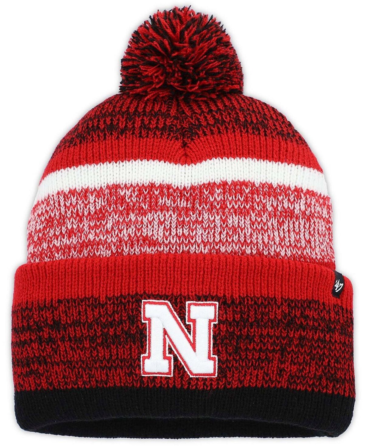 

Мужская вязаная шапка Scarlet Nebraska Huskers Northward с манжетами и помпоном '47 Brand