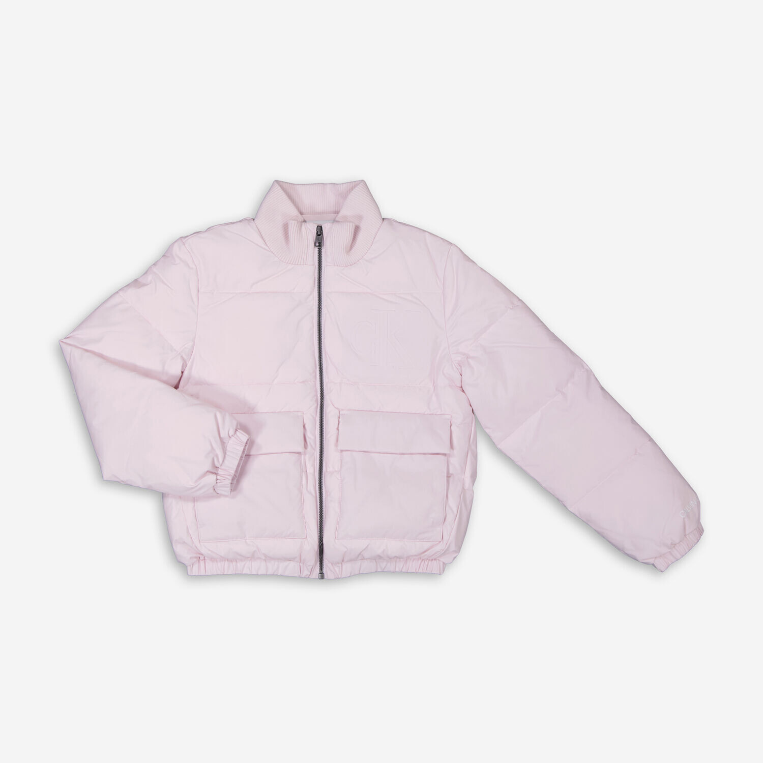 

Розовый пуховик с тисненым логотипом Calvin Klein Jeans