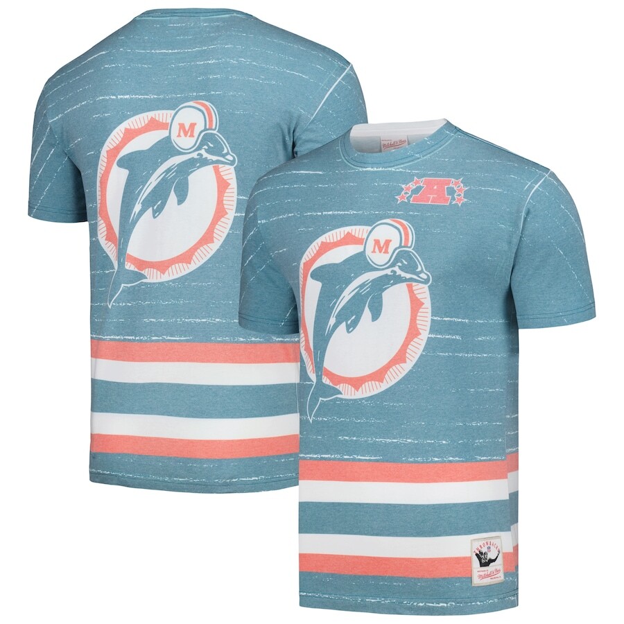 

Футболка с коротким рукавом Mitchell & Ness Miami Dolphins, аква
