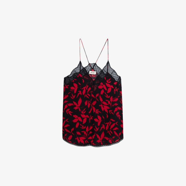 

Тканый топ Christy с цветочным принтом Zadig&Voltaire, цвет noir