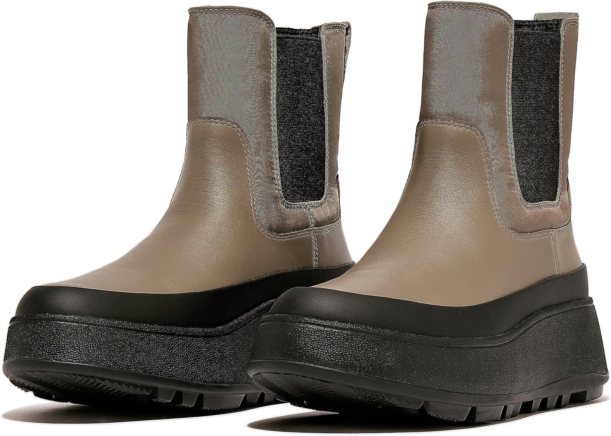 Ботинки Челси F-Mode Water-Resistant Flatform Chelsea Boots FitFlop, цвет Minky Grey кроссовки fitflop f mode e01 knit flatform sneakers цвет tiptoe grey