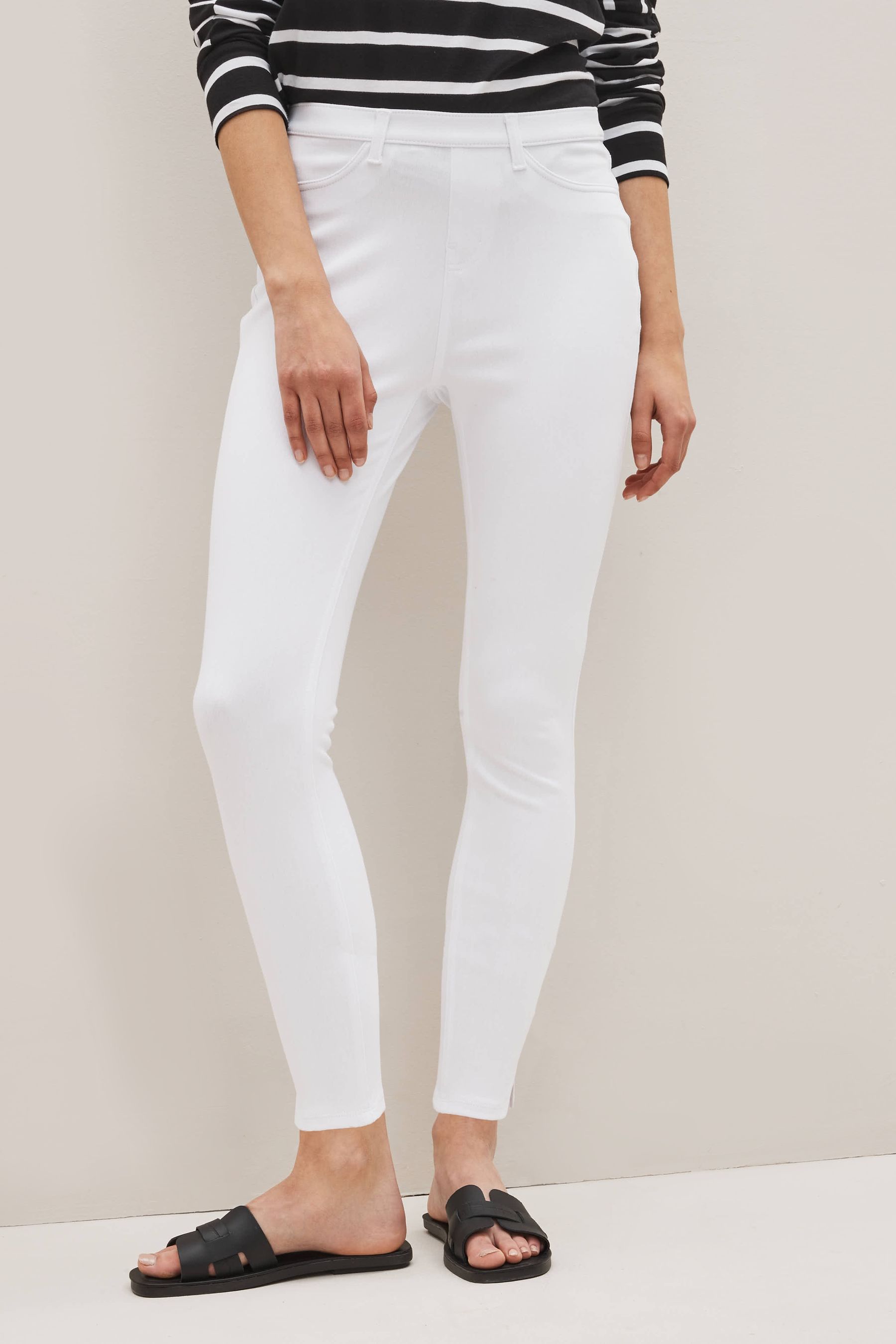 Укороченные джинсовые леггинсы Next, белый