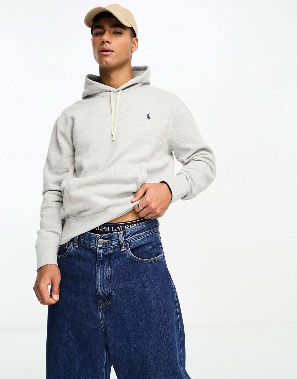 

Серая флисовая худи с логотипом Polo Ralph Lauren
