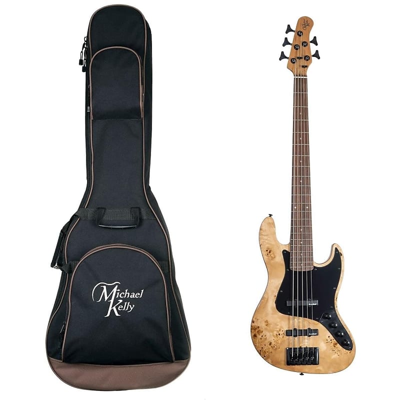 Басс гитара Michael Kelly Custom Collection Element 5R Electric Bass Guitar, 5-String, Pau Ferro Fingerboard, Natural, with Gig Bag