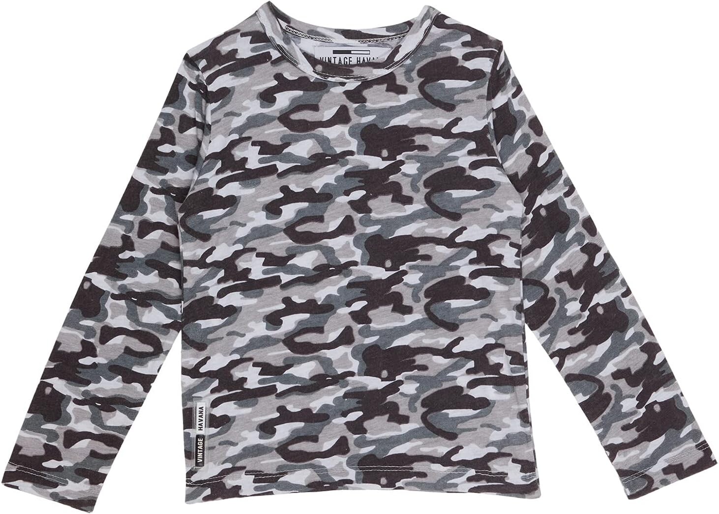 

Футболка Vintage Havana Long Sleeve Camo Print Tee, черный