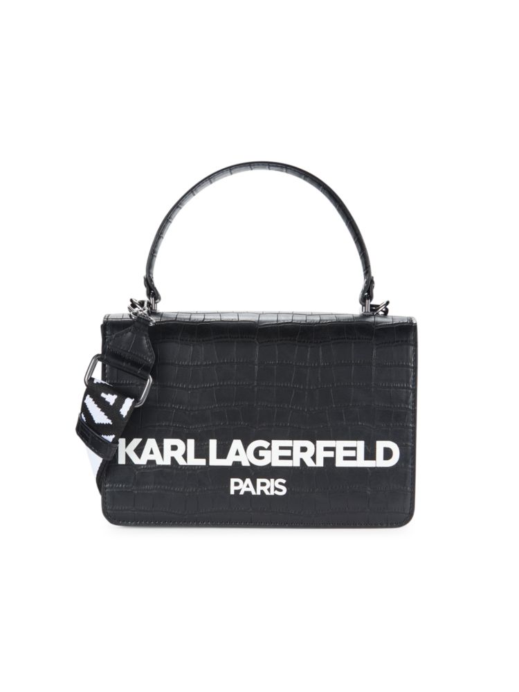Сумка Simone с тиснением под крокодила Karl Lagerfeld Paris, цвет Black Logo