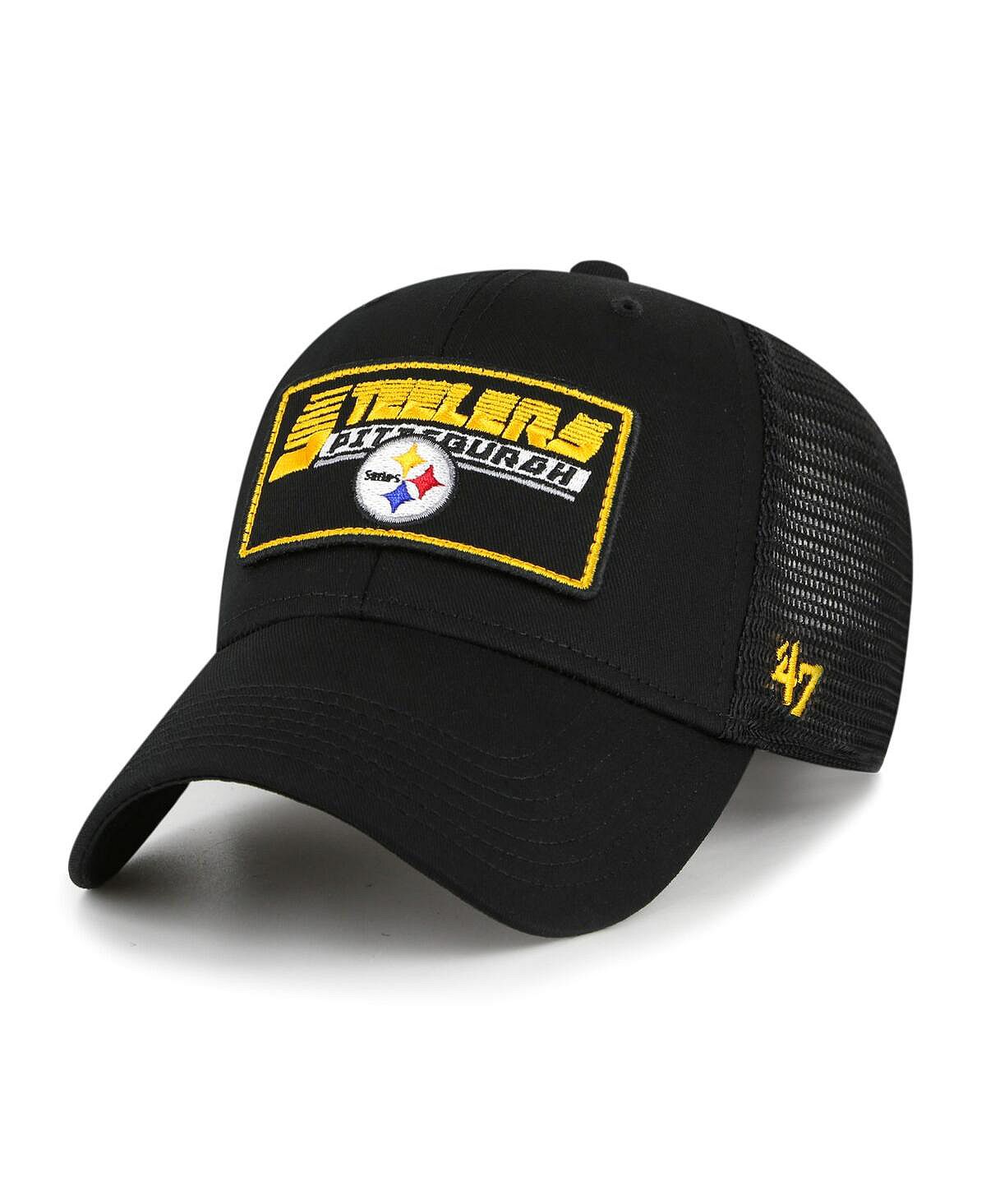Черная регулируемая кепка для юношей Pittsburgh Steelers Levee MVP Trucker '47 Brand