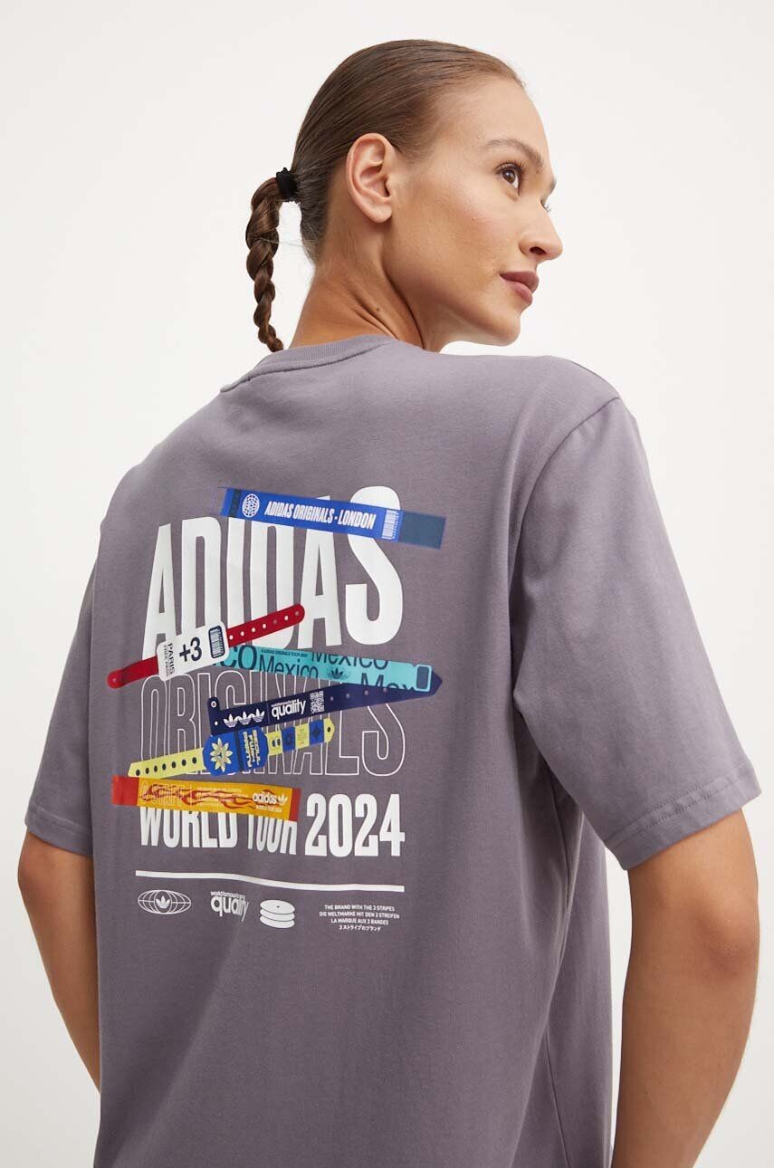 

Хлопковая футболка adidas Originals, серый